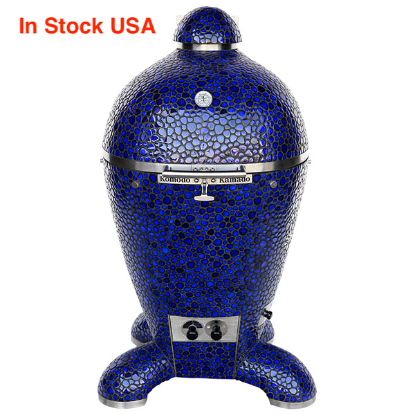 23" Ultimate, Kamado Grill, Mixed Cobalt Blue Pebble BS086M (In Stock USA)