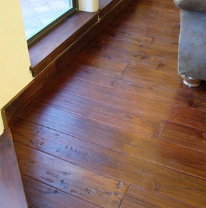 280sq'  7" wide-plank textured teak flooring
