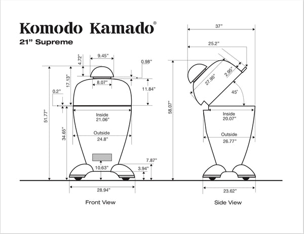 21" Supreme, CAD Drawing - KomodoKamado