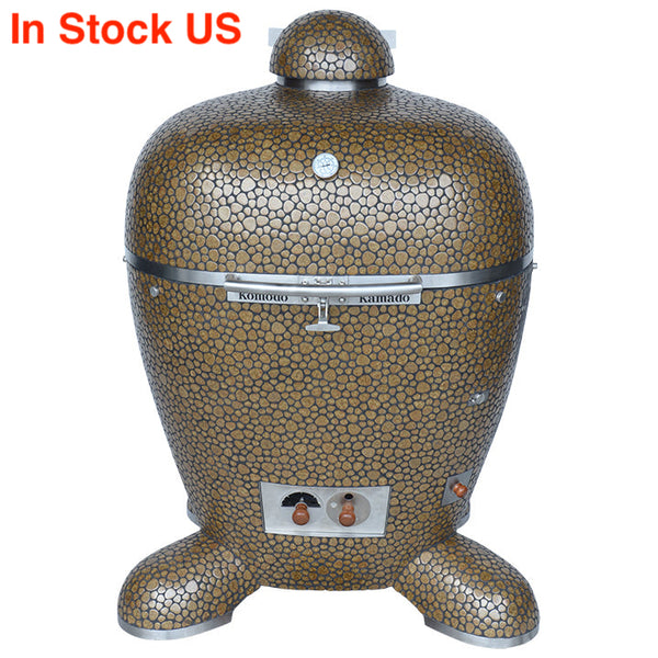 32" BB Kamado Grill Olive and Gold Pebble AM108D