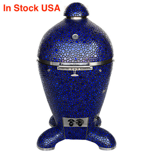 23" Ultimate, Cobalt Blue Pebble Kamado Grill BP907W