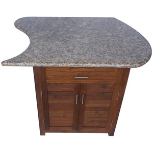 Teak Cabinet Small DEEP 1 Drawer w/Solid Granite top - RIGHT (in Las Vegas)