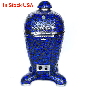 21" Supreme Kamado Grill, Cobalt Blue Pebble SPP121V