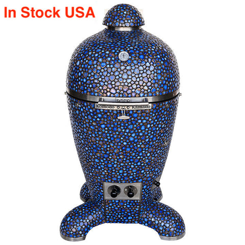 21" Supreme Kamado Grill, Terra Blue Pebble SPP621W