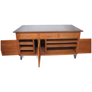 EX-Large Teak 3 drawer Cabinet w/ SS top Custom order - KomodoKamado